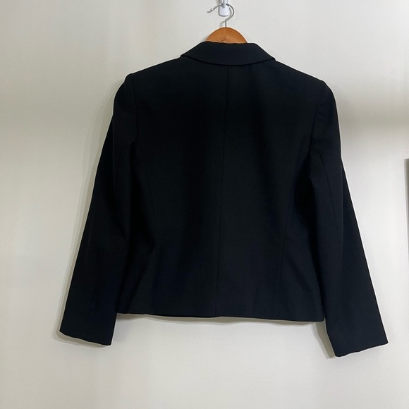 Vintage Talbots Petite Women’s Wool Blazer Jacket Size 10P Black Full Zip Pocket - Picture 7 of 8